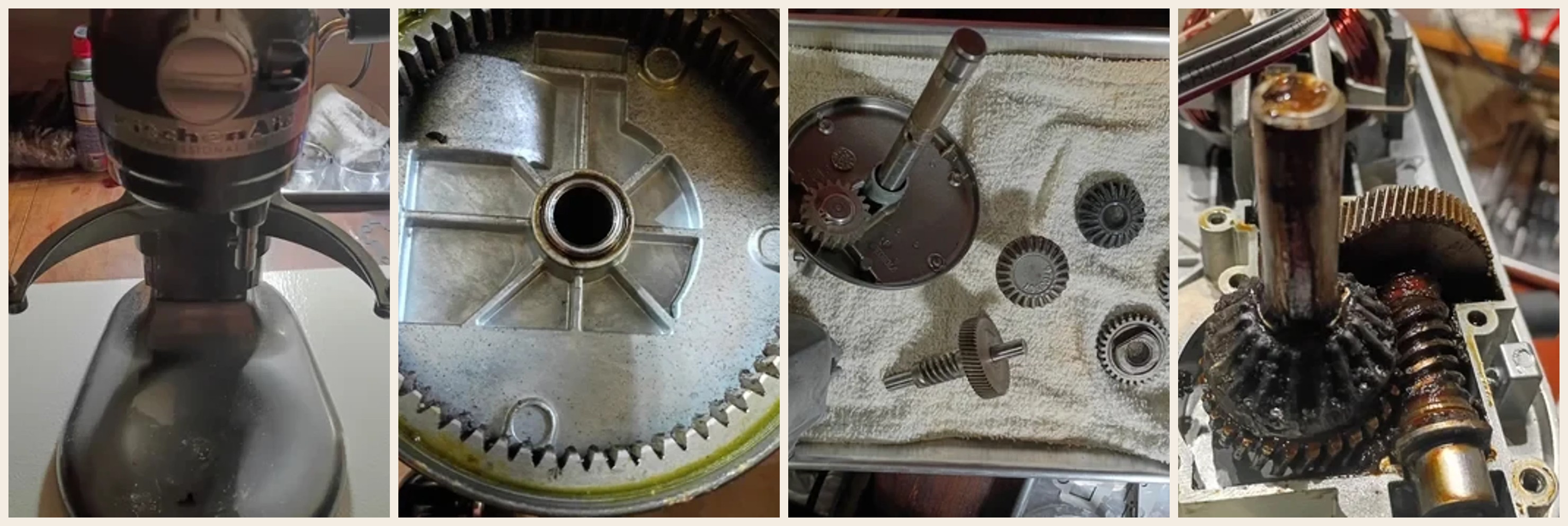 Four serviced KitchenAid Professional bowl-lift mixers